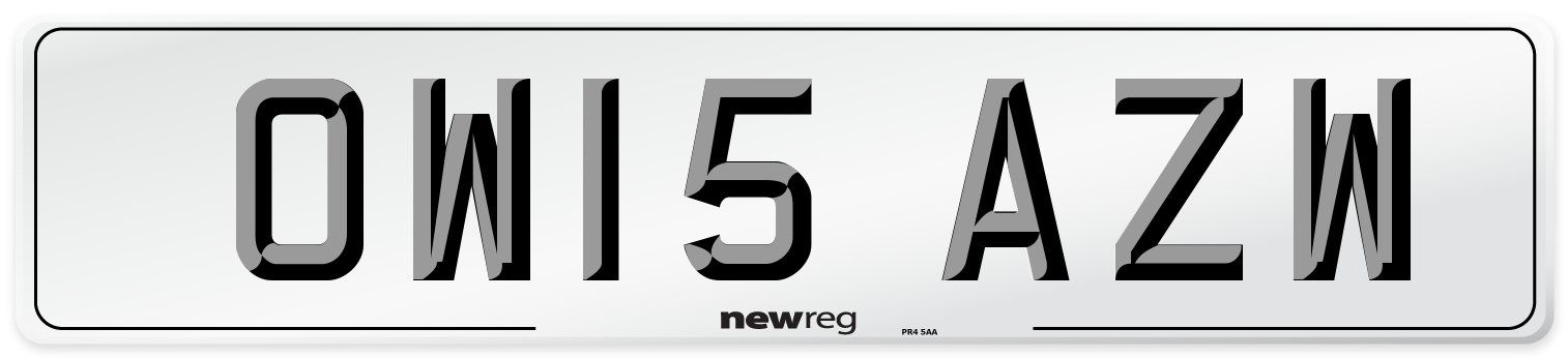 OW15 AZW Number Plate from New Reg